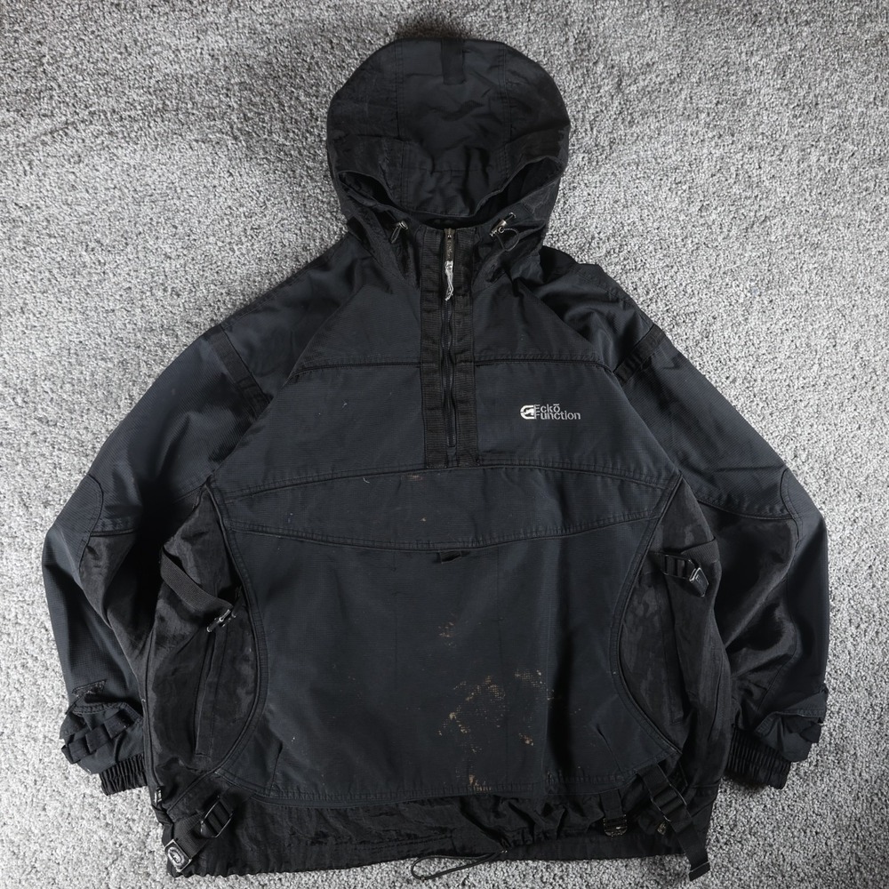 Vintage Y2K Ecko Function Black‎ Pullover Anorak Jacket Men's XL Techwear